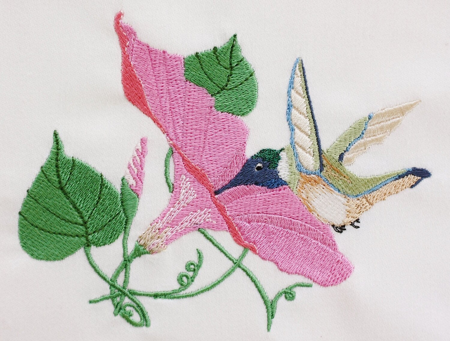 Hummingbird With Morning Glory 120X120 | Etsy