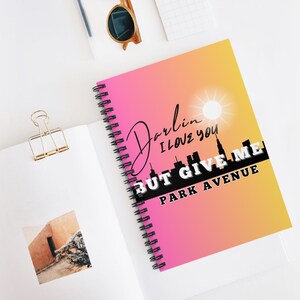 Spiral Notebook, Romantic Spiral Notebook, Inspirational Journal, Cute Stationery Gift, Urban Design Notebook, Pink and Yellow Aesthetic