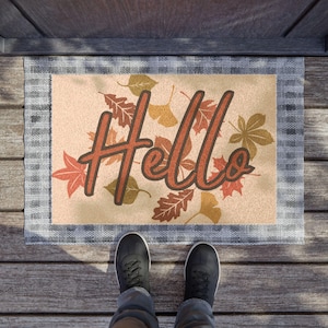 Autumn Welcome Doormat: Hello Fall Coir Entry Mat
