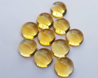 Citrine For Jewelry Making 20 Psc Size 2 to 3 mm Citrine Cut Gemstone Cabochon Natural Citrine Round Cabochons Lot