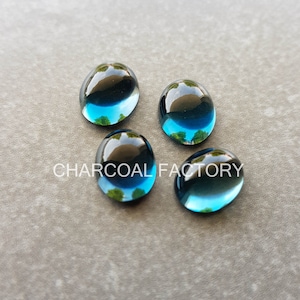 London blue topaz , AAA grade topaz cabochon, Natural topaz flat back gemstone, Available in sizes 4-10 mm, larger sizes on custom order