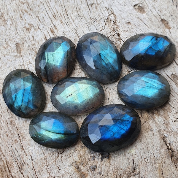 Labradorite cabochon, rose cut natural labradorite oval gemstone, calibrated labradorite, flat back cabochon in size from 6x4 mm to 30x20 mm