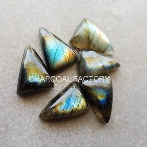 Regenbogen Labradorit, Dreieckform, natürlich abgebauter Spektrolith, Cabochons mit flacher Rückseite, kalibrierte Edelsteine für Schmuck und wire wrapping
