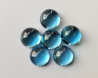 London Blue Topaz 6x4mm to 8x6mm Natural London Blue Topaz Cabochon Oval Loose Gemstone @ All Calibrated Size Available 6x4mm to 8x6mm
