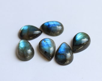 Labradorite, pear shape, blue labradorite, Flat back cabochons, calibrated pear shape gemstones, calibrated sizes available