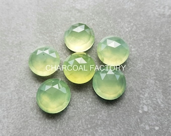 Prehnite, Natural Exclusive AAA, rosecut, faceted flatback gemstone, hand cut gemstone , available in all sizes ranging from 4 mm to 20 mm