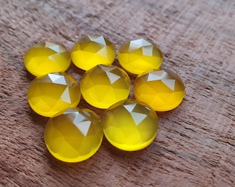 mango chalcedony cabochon • AAA+ • Rose Cut Round Calibrated flatback Gemstone • cabochons for jewelry • (4 to 20 mm)