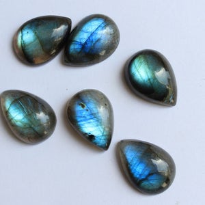 Labradorite, pear shape, blue labradorite, Flat back cabochons, calibrated pear shape gemstones, calibrated sizes available image 4