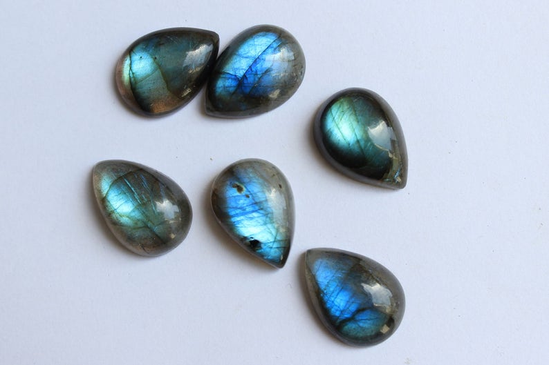 Labradorite, pear shape, blue labradorite, Flat back cabochons, calibrated pear shape gemstones, calibrated sizes available image 4