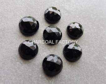 8-18 mm rose cut Black Onyx Round shape all sizes available (8-18 mm) gemstone supplies for jewelry, smaller sizes on request.