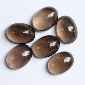 Natural Smoky Quartz oval shape Gemstone cabochon all size available 4x6 5x7 6x8 7x9 8x10 9x11 10x12 10x14 12x16 13x18 15x20 16x22 18x25