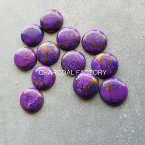 8-18 mm PURPLE Copper Turquoise loose Gemstone Round shape all sizes available 8-18 mm gemstone supplies, smaller sizes on request image 3