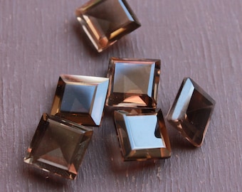 Natural smoky quartz loose table cut Gemstone Square shape calibrated sizes in 4,5,6,7,8,9,10,11,12,13,14,15mm. custom cuts on request