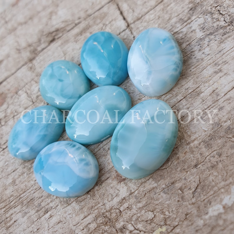 Natural Larimar, AAA grade, oval shape larimar, calibrated, flatback cabochon, Gemstone available in sizes from 6x4 mm to 30x20 image 4
