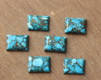Rechteck Blau Kupfer Mohave Türkis Edelstein Cabochon kalibrierte Größe:5x7,6x8,7x9,8x10,9x11,10x12,10x14,12x16,13x18,15x20,16x22