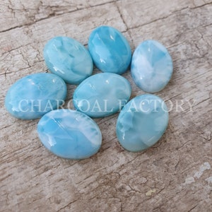 Natural Larimar, AAA grade, oval shape larimar, calibrated, flatback cabochon, Gemstone available in sizes from 6x4 mm to 30x20 image 2