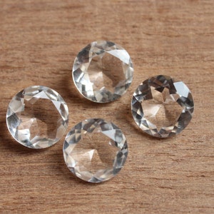 Clear quartz crystal gemstone round shape calibrated sizes available in 4,5,6,7,8,9,10,11,12,13,14,15,16,17,18 mm sizes custom sizes made
