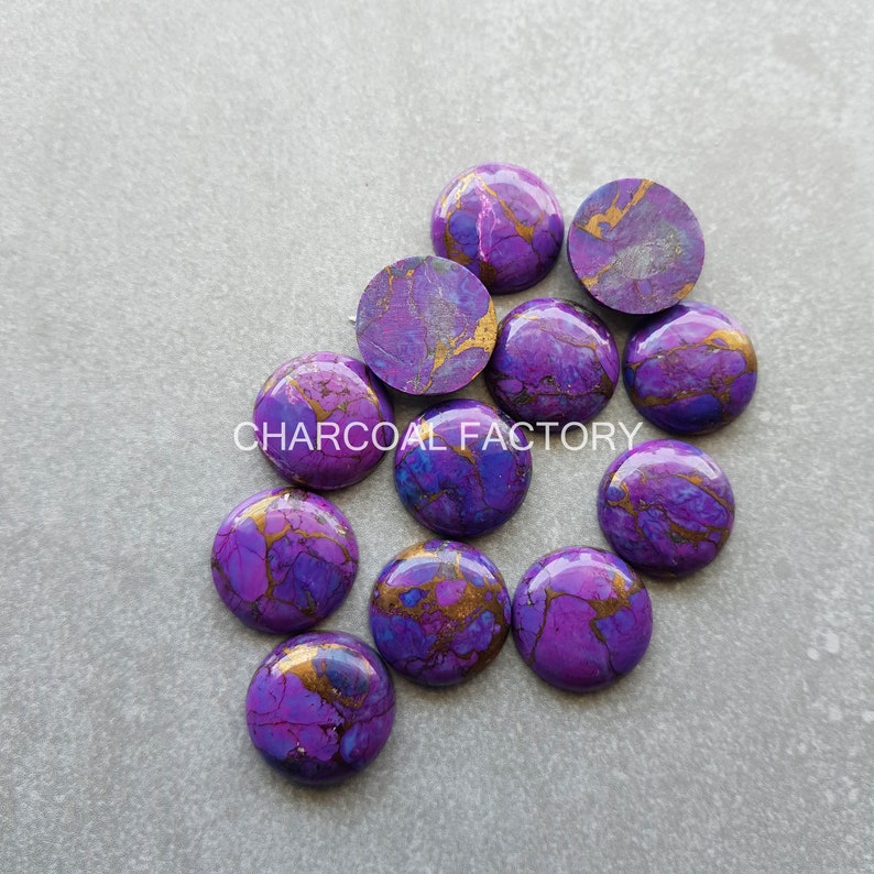 8-18 mm PURPLE Copper Turquoise loose Gemstone Round shape all sizes available 8-18 mm gemstone supplies, smaller sizes on request image 9