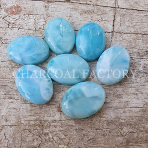 Natural Larimar, AAA grade, oval shape larimar, calibrated, flatback cabochon, Gemstone available in sizes from 6x4 mm to 30x20