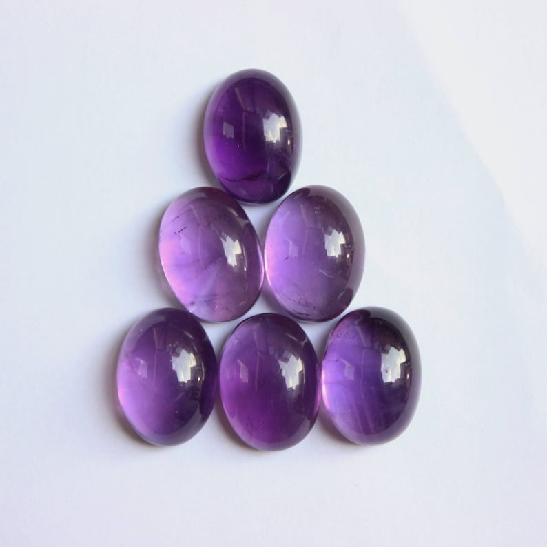 Natural Amethyst oval shape calibrated cabochon for bezel setting available all sizes 6x8 7x9 8x10 9x11 10x14 12x16 13x18 15x20 18x25 20x30 image 1