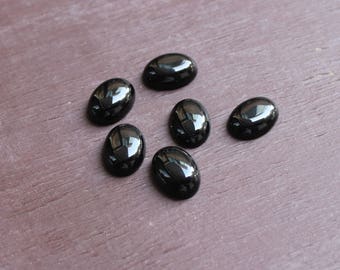 Cabochon en onyx noir naturel, pierre précieuse ovale à dos plat, pierre précieuse de qualité AAA, prix de gros