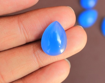 blue chalcedony pear shape cabochon natural gemstone MM sizes available - 7x10, 8x12, 9x13, 10x14, 12x16, 13x18, 15x20, 16x22, 18x25, 20x30