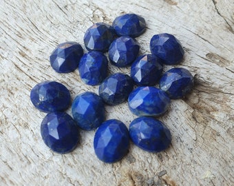 Lapis Lazuli, natural gemstone, flatback lapis lazuli, rose cut lapis,oval shape, calibrated sizes from 6x4 mm to 30x20 mm, video available