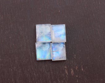 Mondstein, natürlicher Regenbogen-Mondstein, Blue Flash Rechteckform kalibriert Cabochon für Lünette Einstellung verfügbare Größen von 6x4 bis 30x20