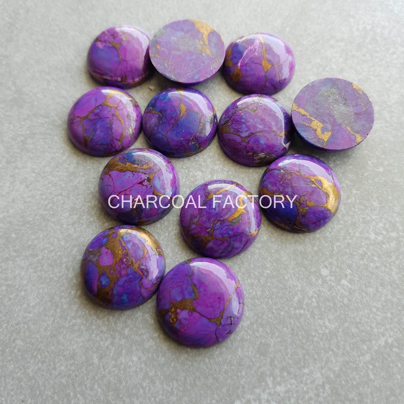 8-18 mm PURPLE Copper Turquoise loose Gemstone Round shape all sizes available 8-18 mm gemstone supplies, smaller sizes on request image 1