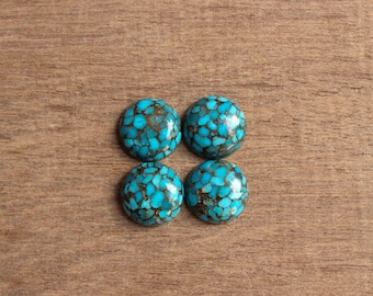 Blue Kingman Mojave Turquoise • round Cabochon •  AAA grade flatback gemstone •  calibrated (4 to 20 mm)