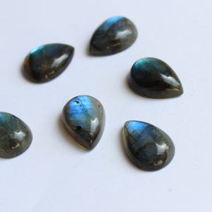 Labradorite, pear shape, blue labradorite, Flat back cabochons, calibrated pear shape gemstones, calibrated sizes available image 5