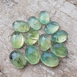 Rutilated green prehnite, rose cut cabochon, Natural oval calibrated cabochon, custom sizes available, calibrated sizes for handmade jewelry