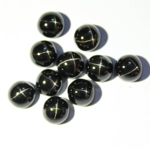 Natural Black Star Diopside round shape flat back calibrated gemstone for bezel setting, 6,7,8,9,10,11,12,13,14 mm sizes avaialble in stock
