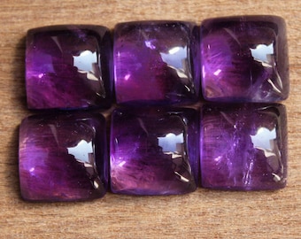 Cabochon carré améthyste violet naturel à dos plat, qualité AAA, prix de gros