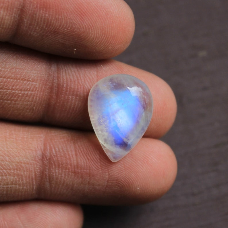 Moonstone, Natural rainbow moonstone, pear shape rainbow moonstone, calibrated, flat back cabochon, sizes available from 6x4 mm to 30x20 mm image 4