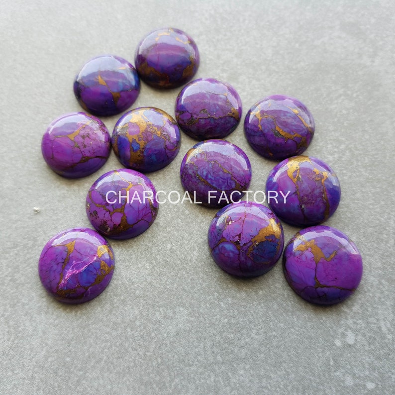 8-18 mm PURPLE Copper Turquoise loose Gemstone Round shape all sizes available 8-18 mm gemstone supplies, smaller sizes on request image 2