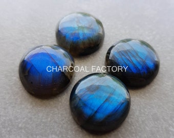 Natural Labradorite cabochon, Round Shape flatback gemstone (4-20 mm) for jewelrymaking, AAA grade