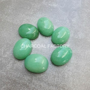 Australian Chrysoprase, Naturally mined gemstone cabochon, Apple green oval shaped Flat back natural stone, Top quality, ethically sourced