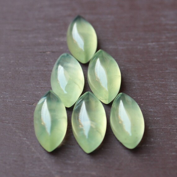 Marquise Shaped Prehnite Gemstone SKU-PR1 50 Pieces Prehnite Cabochon Lot Calibrated Cabochon 5x10mm