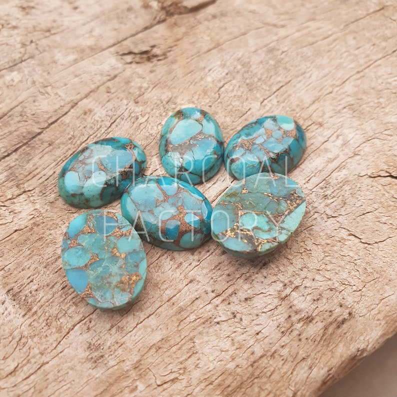 Mojave Turquoise, AAA grade, oval shape blue Mojave Turquoise, calibrated, flatback cabochon, Gemstone available in custom sizes image 4