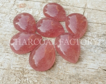 Strawberry quartz, pear shape calibrated 100% natural cabochon, AAA grade strawberry quartz , pink gemstone, custom sizes available