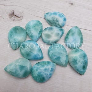 Larimar, natural Dominican larimar, pear shape larimar cabochon, top quality AAA flat back cabochon, gemstone available in calibrated sizes