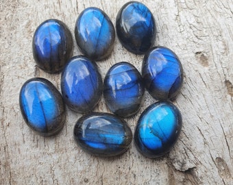 Natural Labradorite Cabochon • oval Calibrated flatback Gemstone • AAA grade • cabochons for jewelry