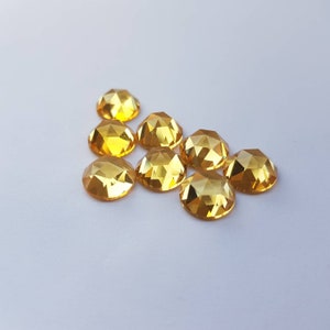 Natural Citrine, rose cut, flat back,  cabochon, Round shape calibrated gemstone calibrated sizes available in 3,4,5,6,7,8,9,10 mm