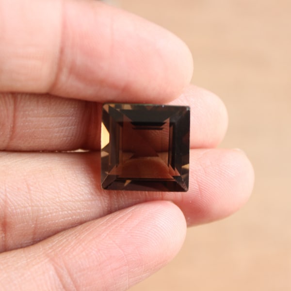 Natural Smoky quartz Square shape gemstone calibrated sizes available in 4,5,6,7,8,9,10,11,12,13,14,15,16 mm other sizes in custom