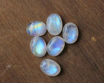 Moonstone, Rainbow moonstone, oval shape moonstone, calibrated, flatback cabochon, Natural gemstone available in sizes from 6x4 mm to 30x20