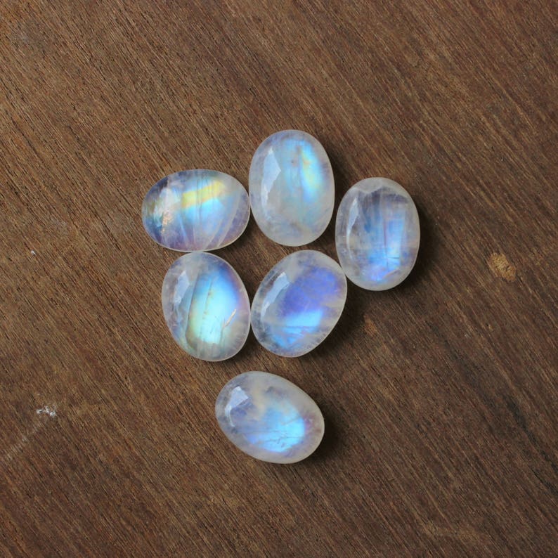 Moonstone, Rainbow moonstone, oval shape moonstone, calibrated, flatback cabochon, Natural gemstone available in sizes from 6x4 mm to 30x20 