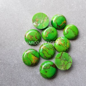 8-18 mm Green Copper Turquoise loose Gemstone Round shape all size available (8-18 mm) gemstone supplies for smaller sizes on request.