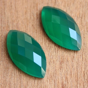 Natural Faceted Marquise shaped Green Onyx  all sizes available starting from 4x8 mm till 15 x 30. Crytsal stones Jewelry supplies