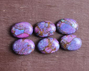 Mohave turquoise, purple copper turquoise, Flat back turquoise,calibrated cabochons for jewellery cases , sizes available 6x4 to 30x20 mm